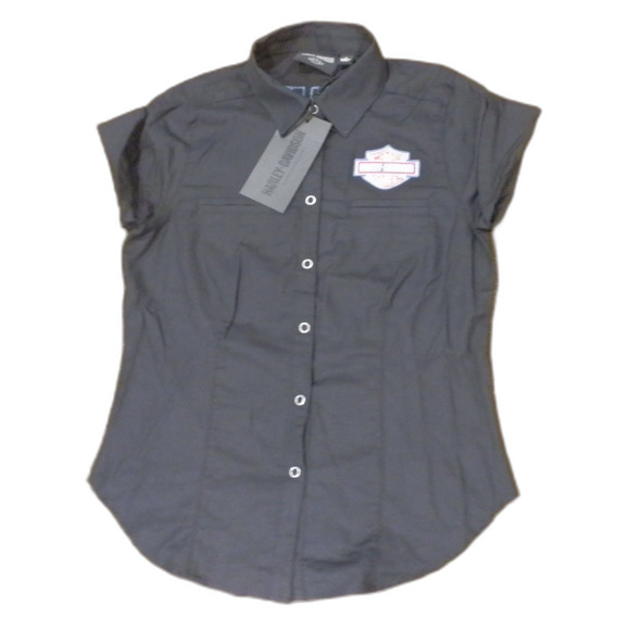 Harley-Davidson Black Woven Button Down Shirt Women's Size Medium NWT - Picture 1 of 2